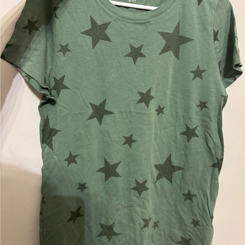 Women's Green Star Print T-Shirt